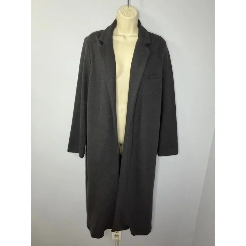 M. Martin Long Cardigan Duster Jacket Open Front Pockets Soft Sz M